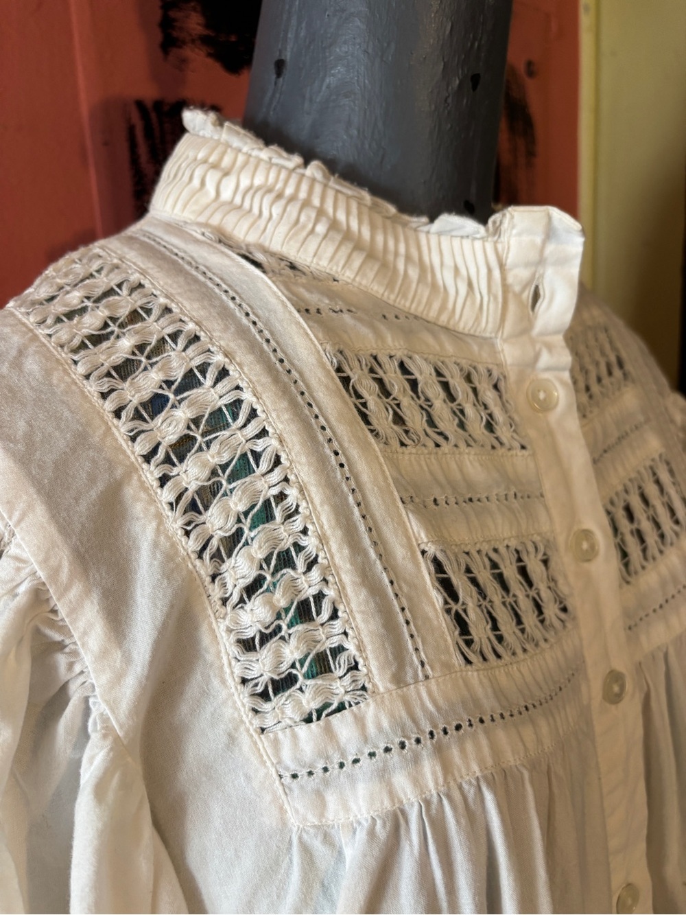 Sea New York Cream Crochet Yoke Tiered Maxi Dress - Picture 3 of 5